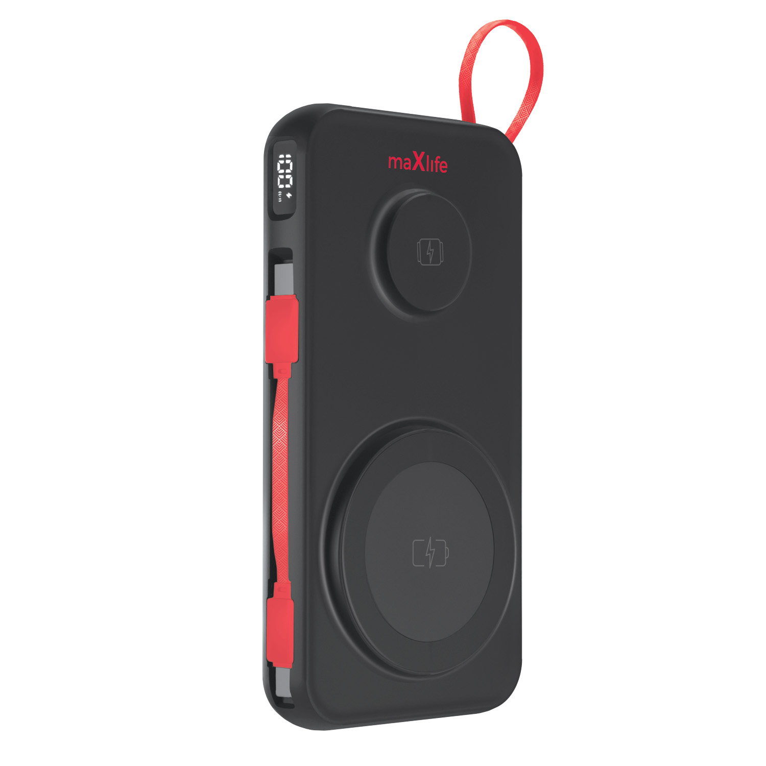 Maxlife wireless power bank MXPB-08 10000 mAh magnetic 3in1 svart