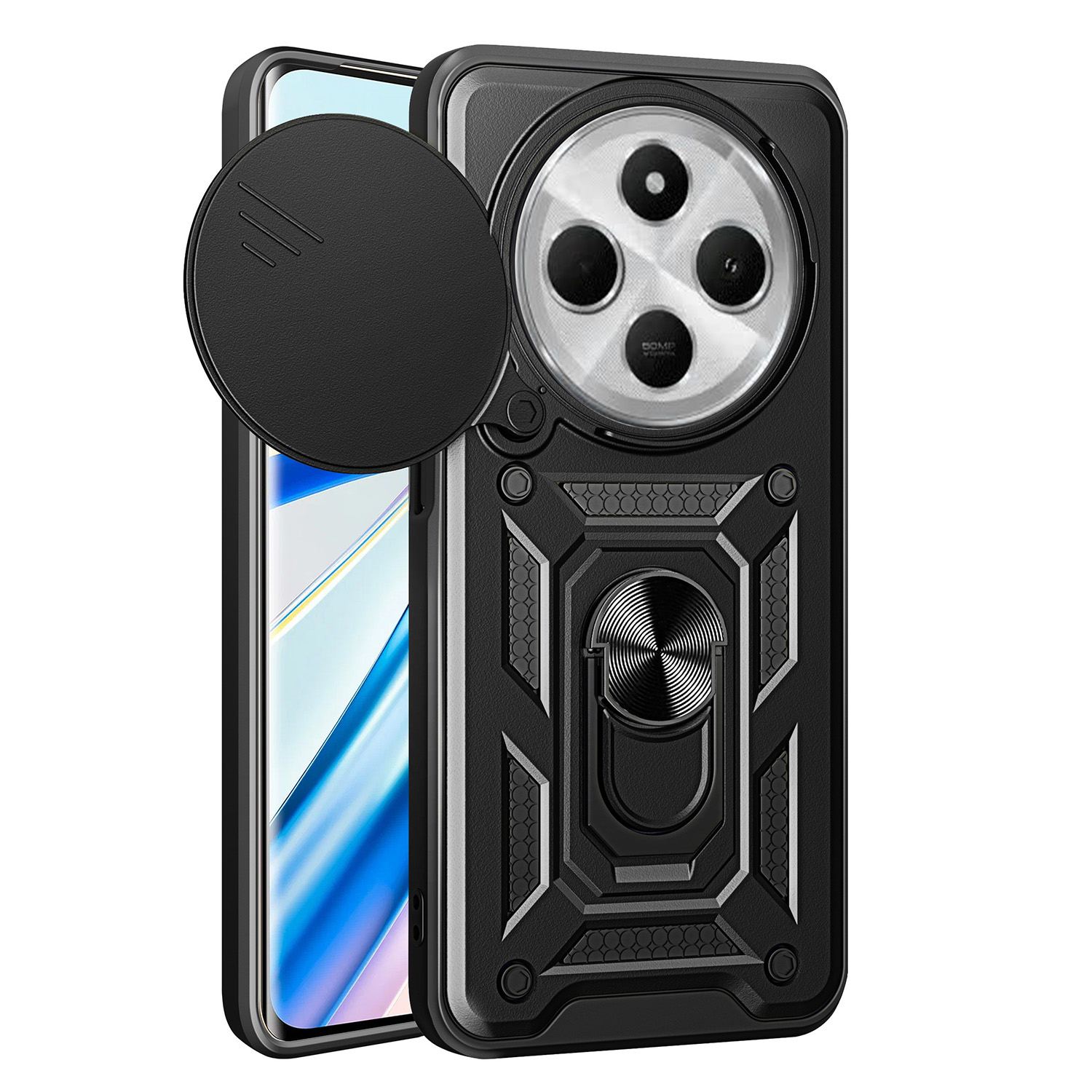 Defender Slide skal för Xiaomi Redmi 14C 4G / 14C 5G / POCO C75 / Redmi 17C 4G svart