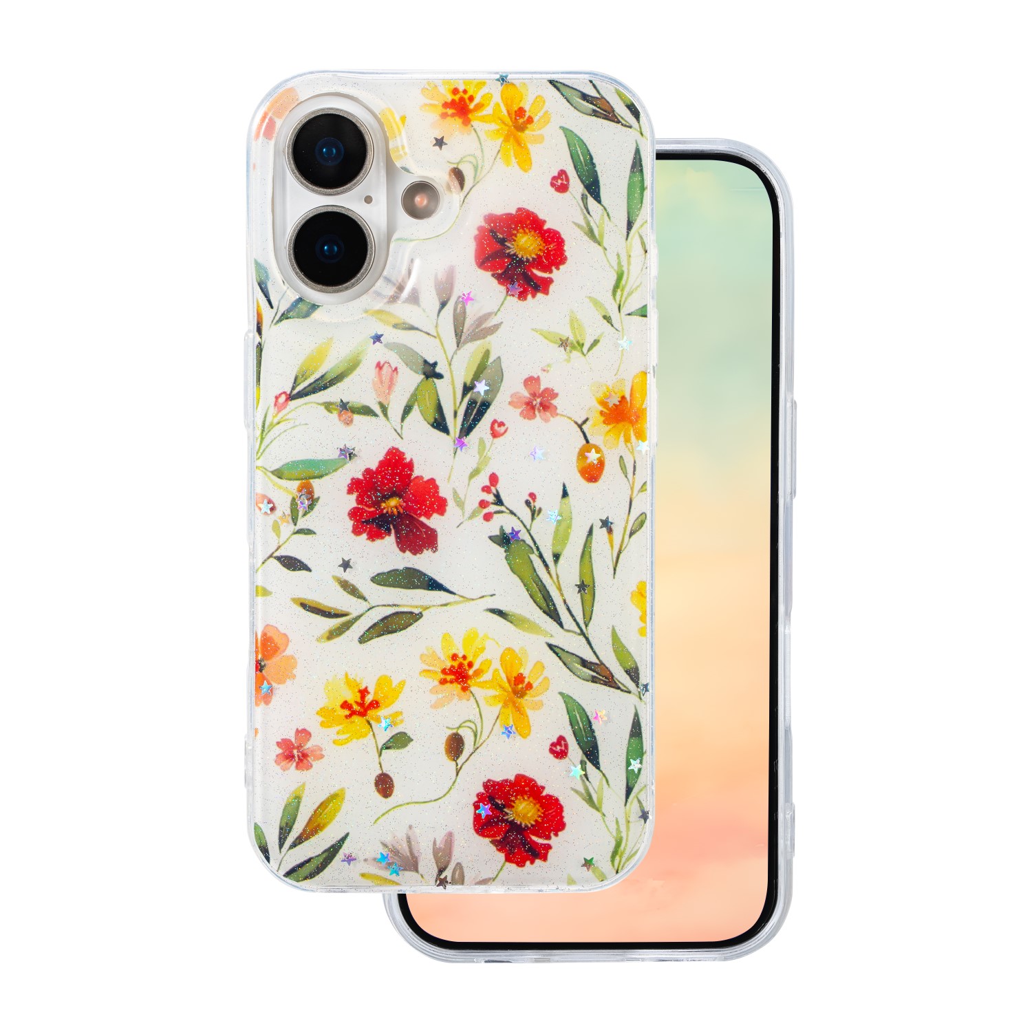 Glow Glam fodral för iPhone 16 vit