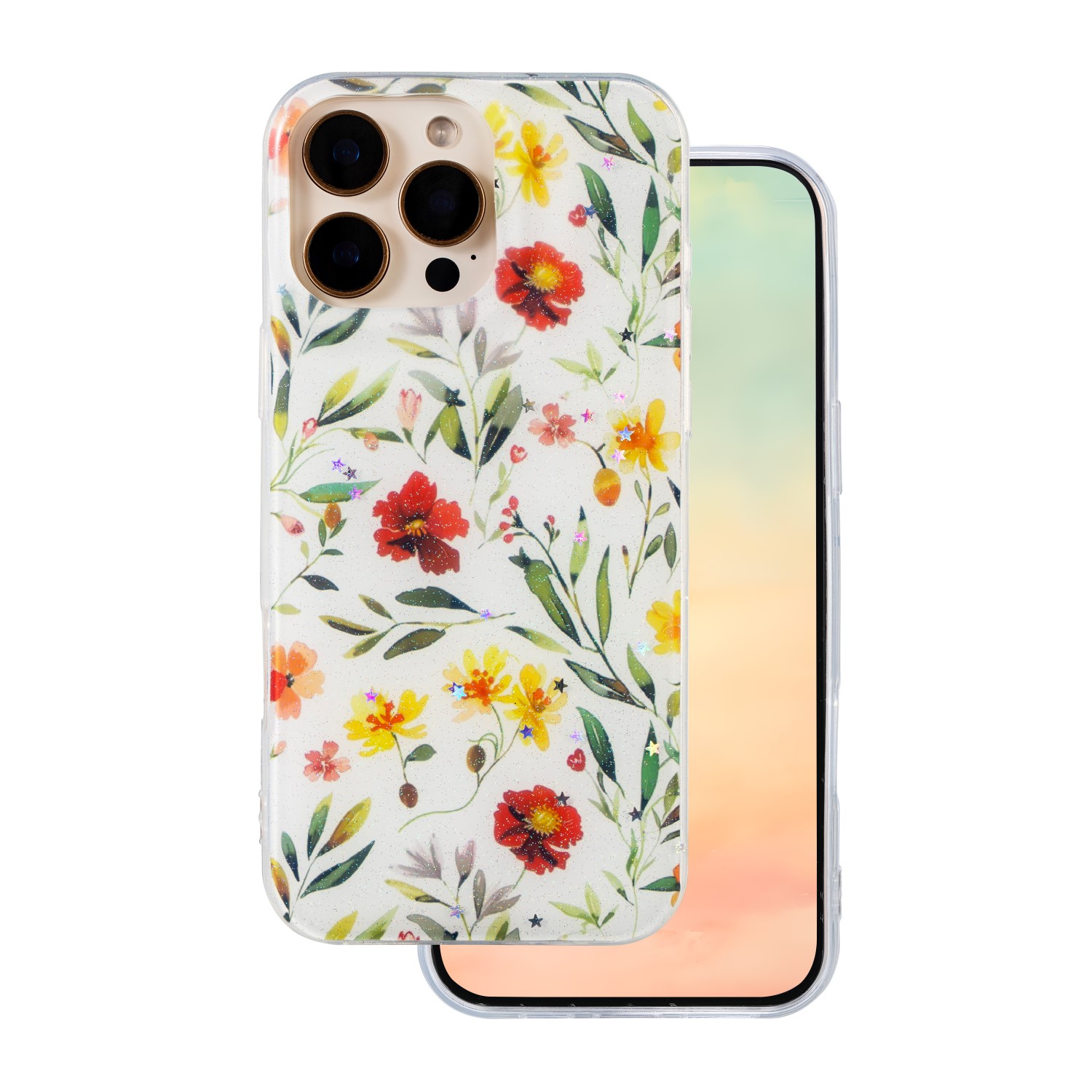 Glow Glam fodral för iPhone 15 Pro vit