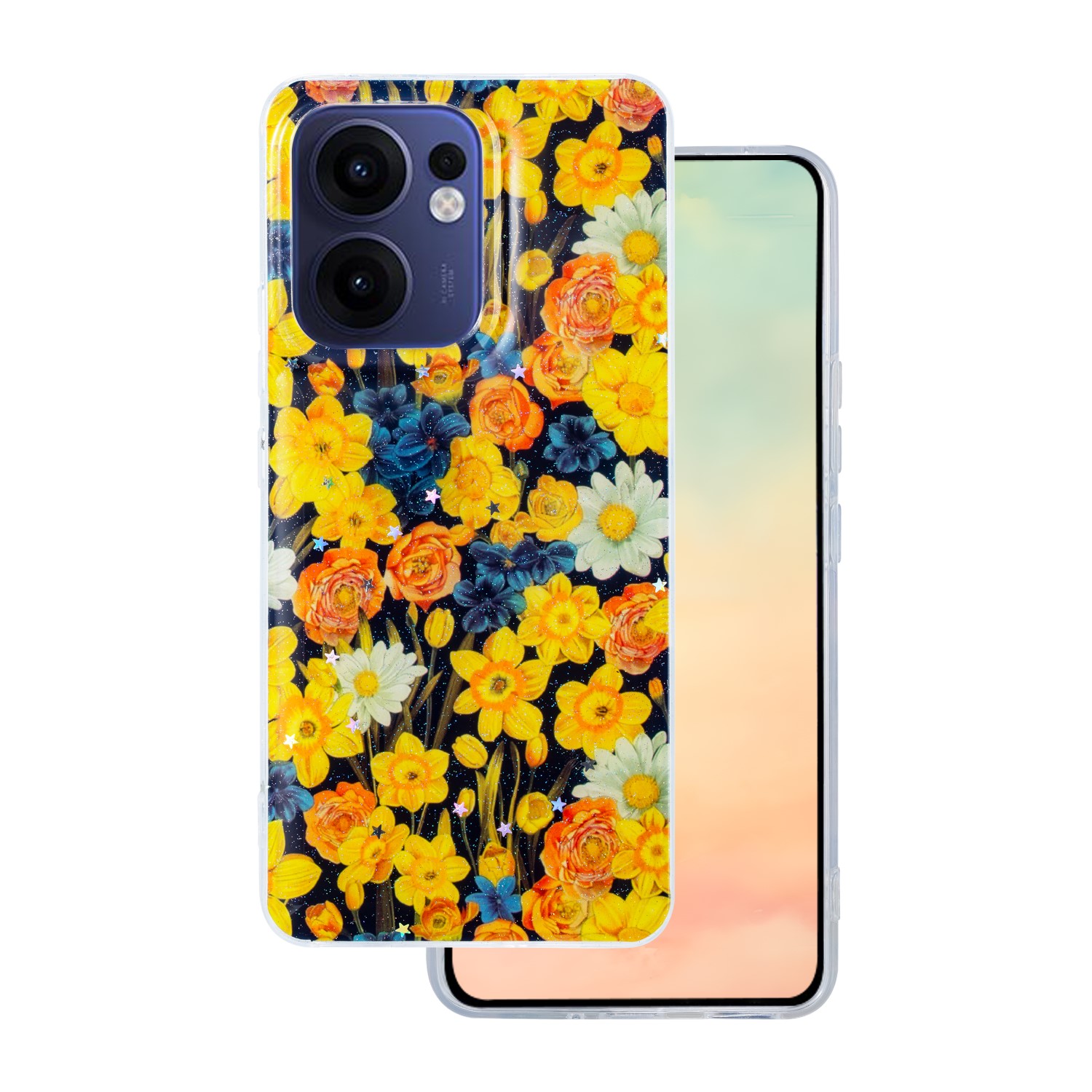 Glow Glam fodral för Oppo Reno 13F 5G (Global) / 13FS 5G orange