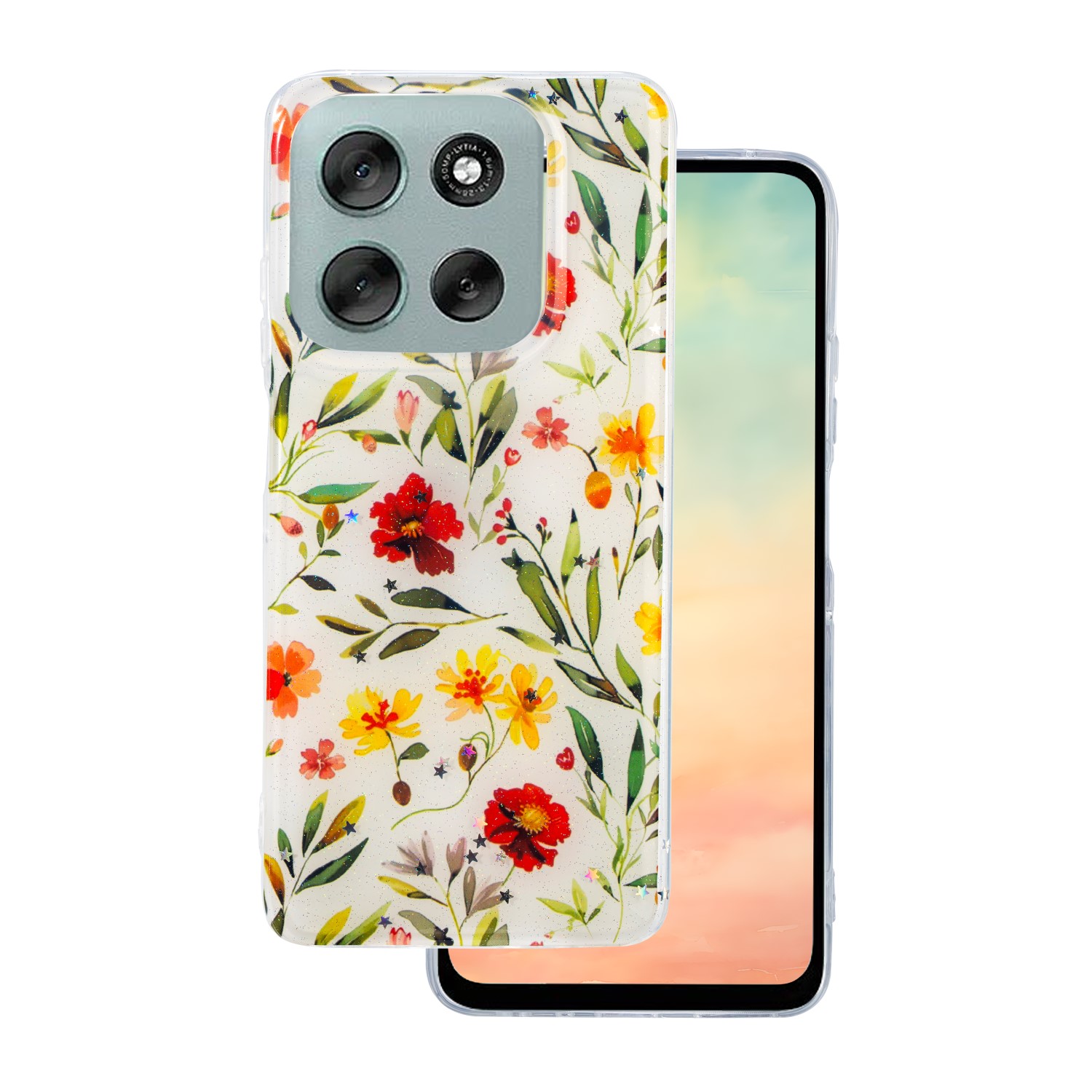 Glow Glam fodral för Motorola Moto G86 vit