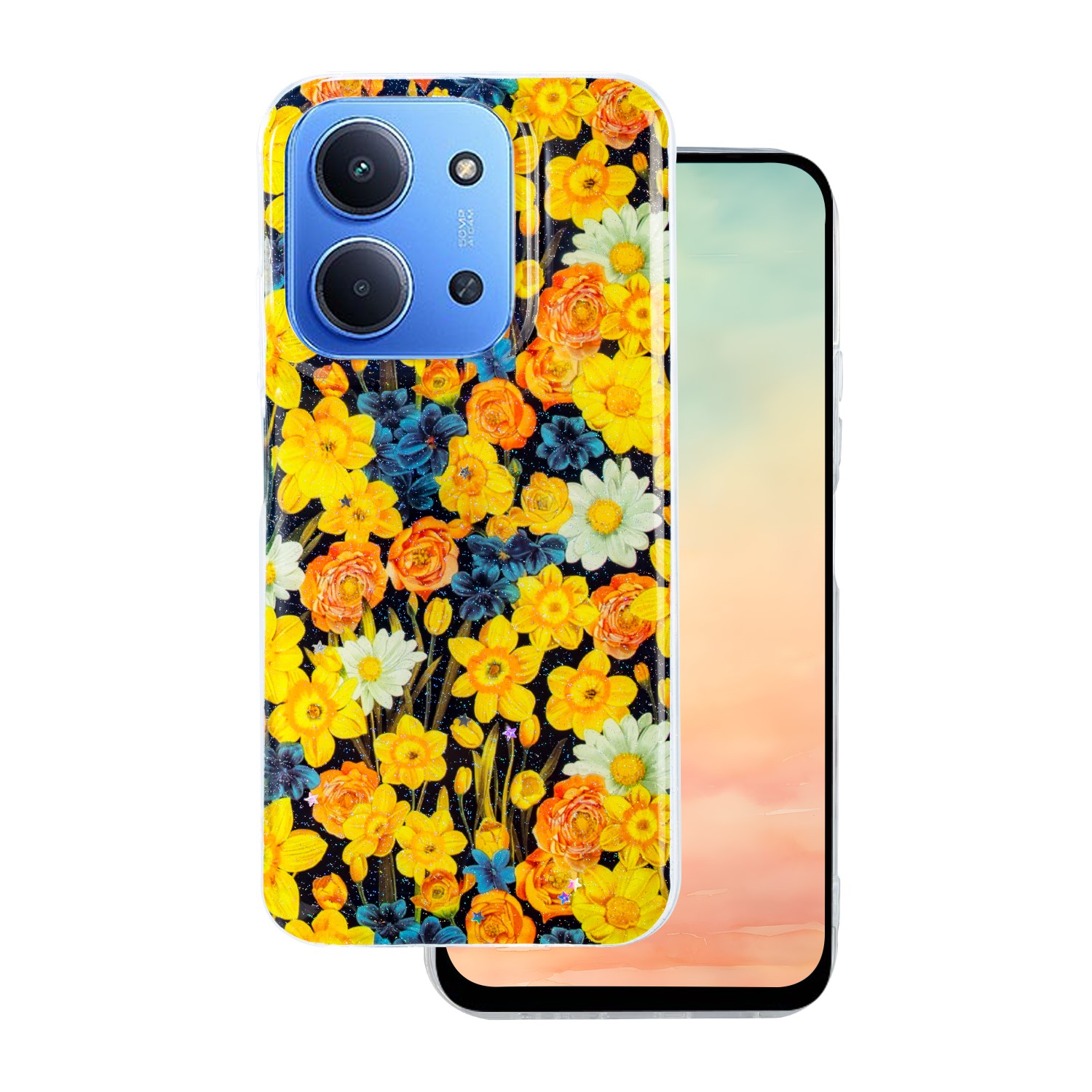 Glow Glam fodral för Xiaomi Redmi 15 4G EU / 15 5G EU orange