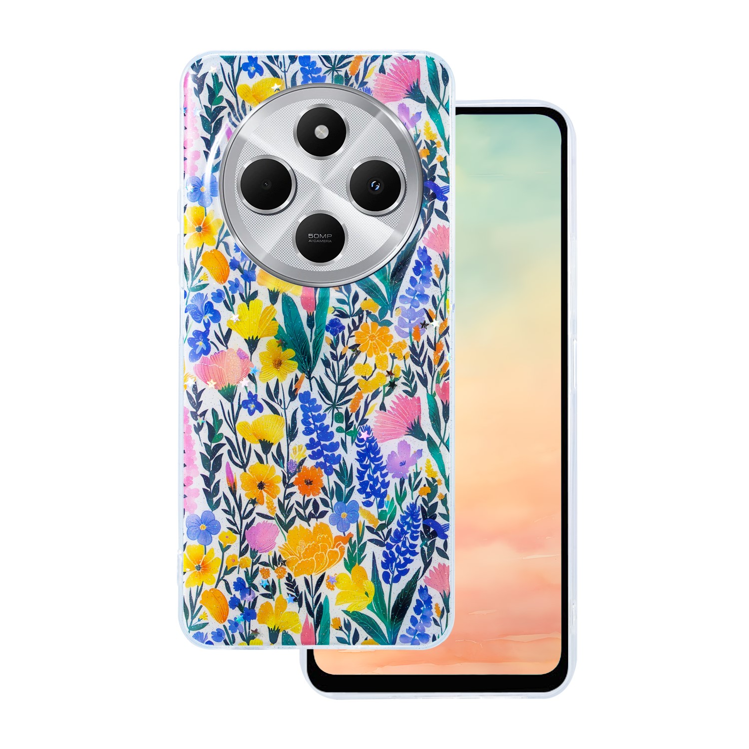 Glow Glam fodral för Xiaomi Redmi 14C 4G / 14C 5G / POCO C75 / Redmi 17C 4G rustic
