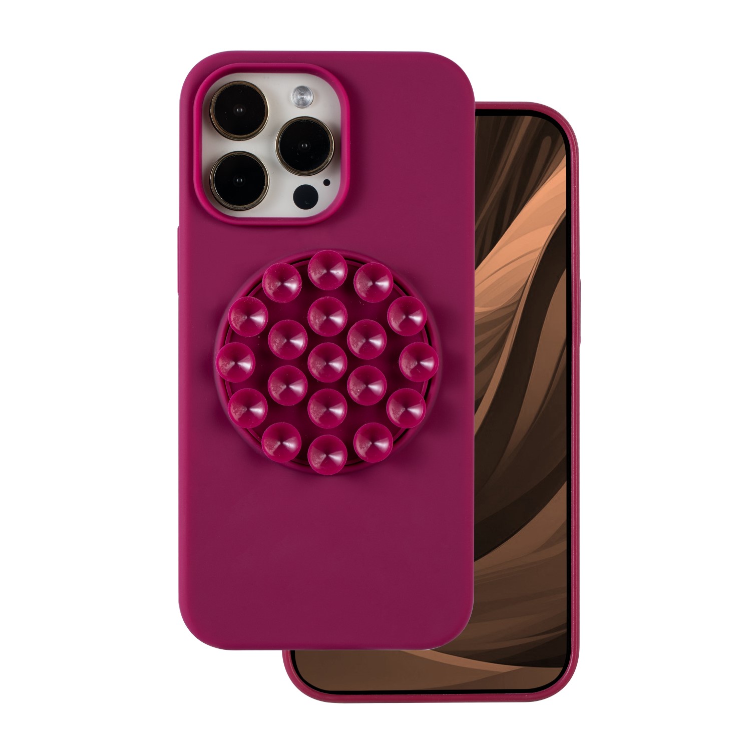 Silicone Stick skal för iPhone 15 Pro maroon