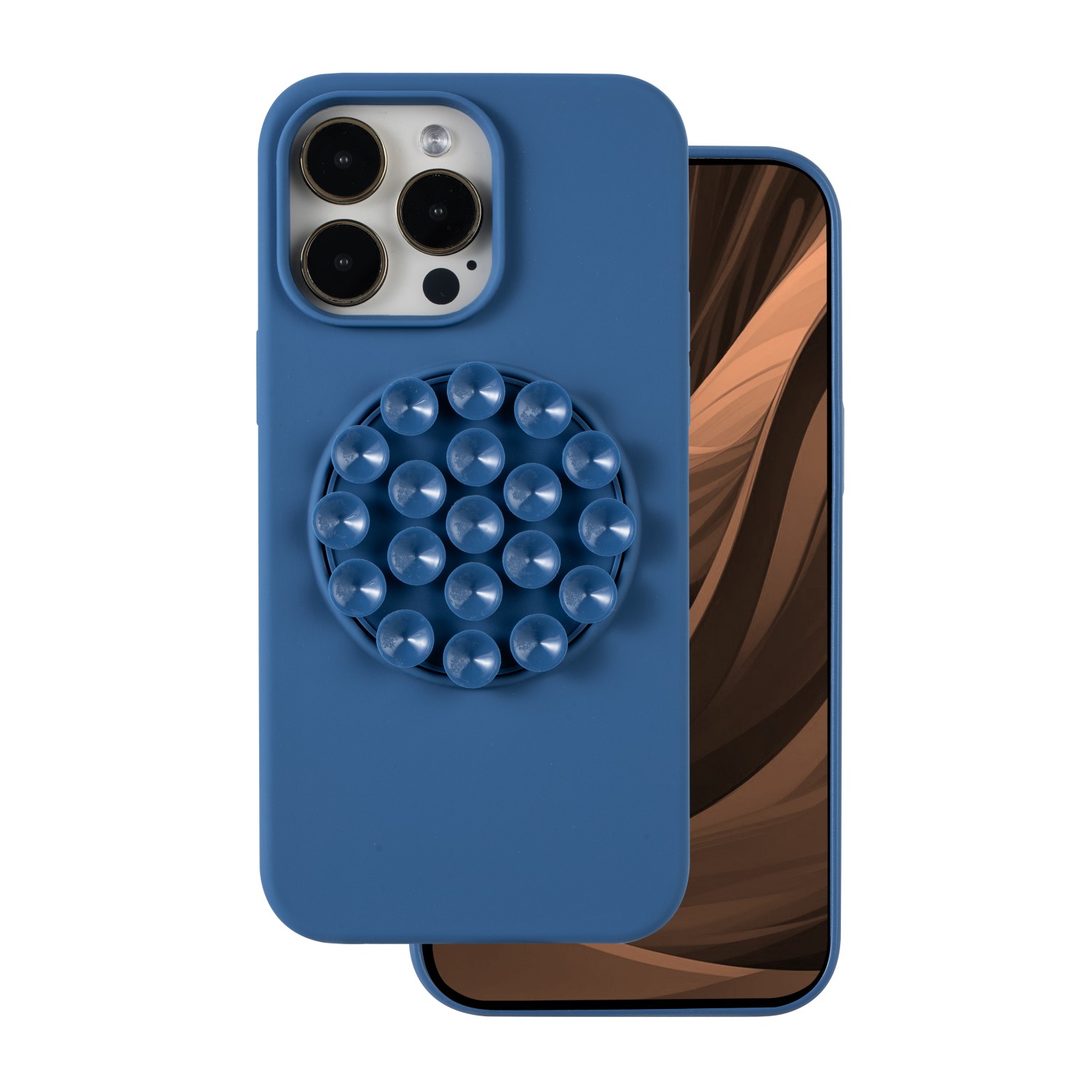 Silicone Stick skal för iPhone 15 Pro blå