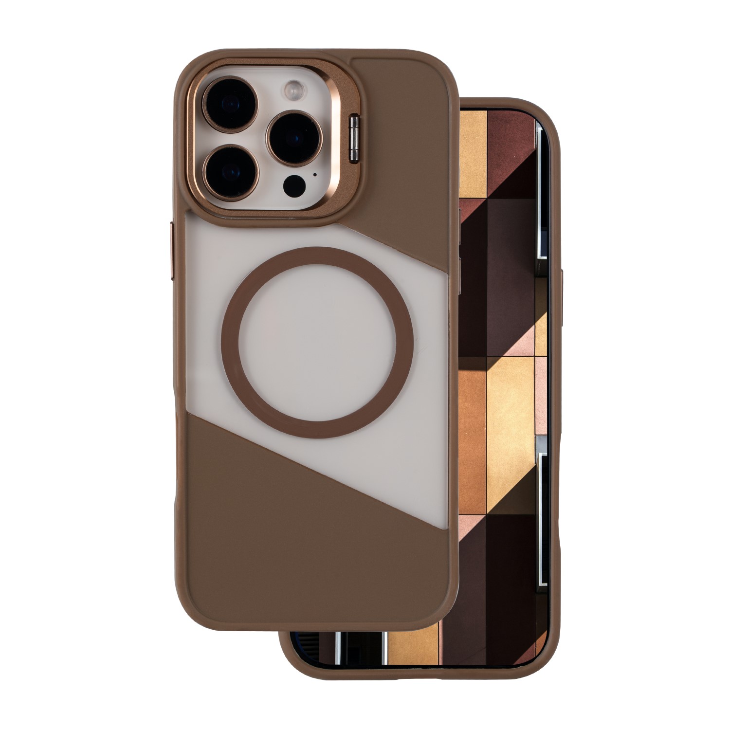 Fusion Mag skal för iPhone 16 Pro Max brun