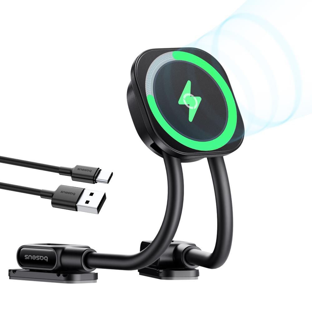 Baseus PrimeTrip C03sPro Magnetic Wireless Car laddare fäste Stick-On Type svart