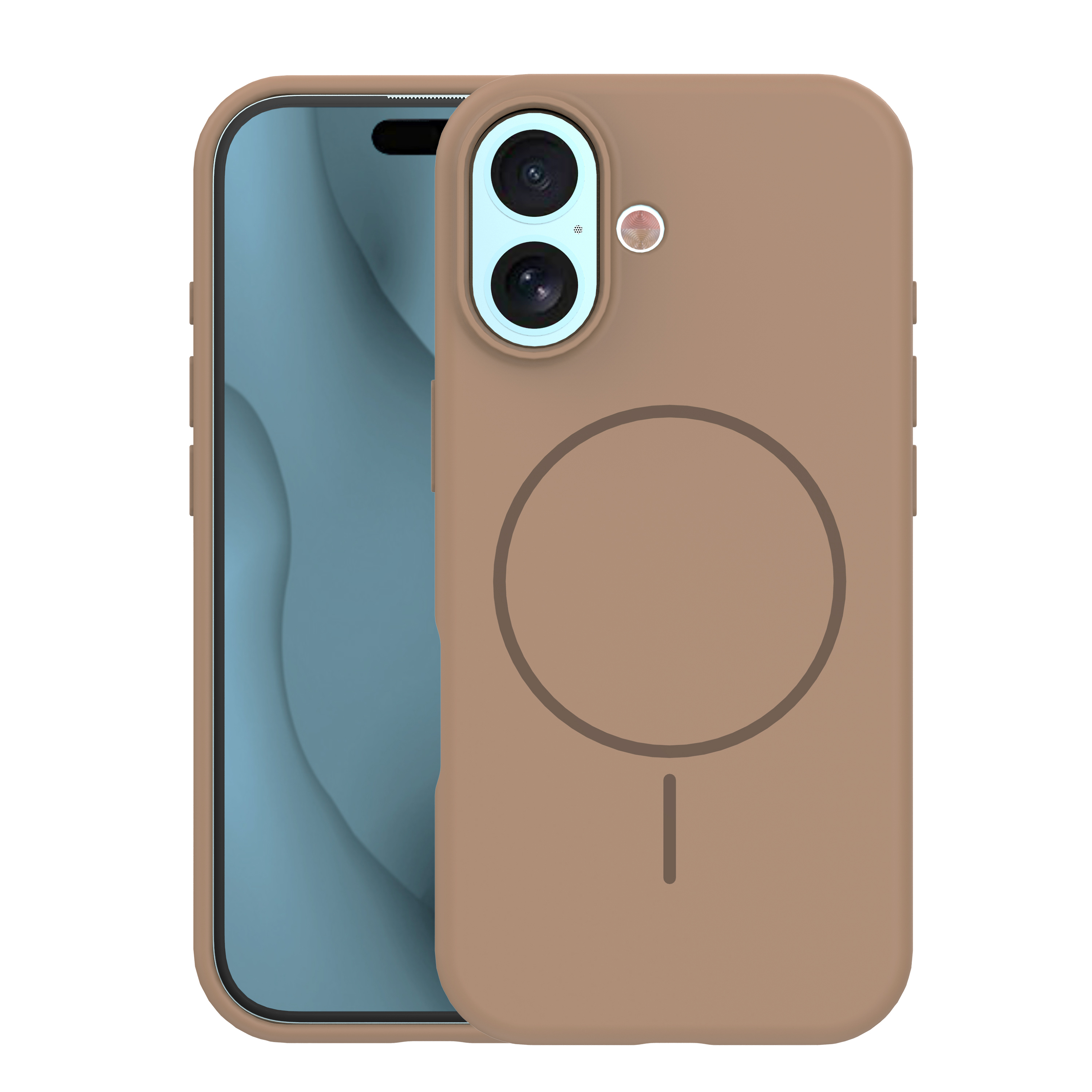 Silicone Thin Mag skal för iPhone 17 / 18 brun