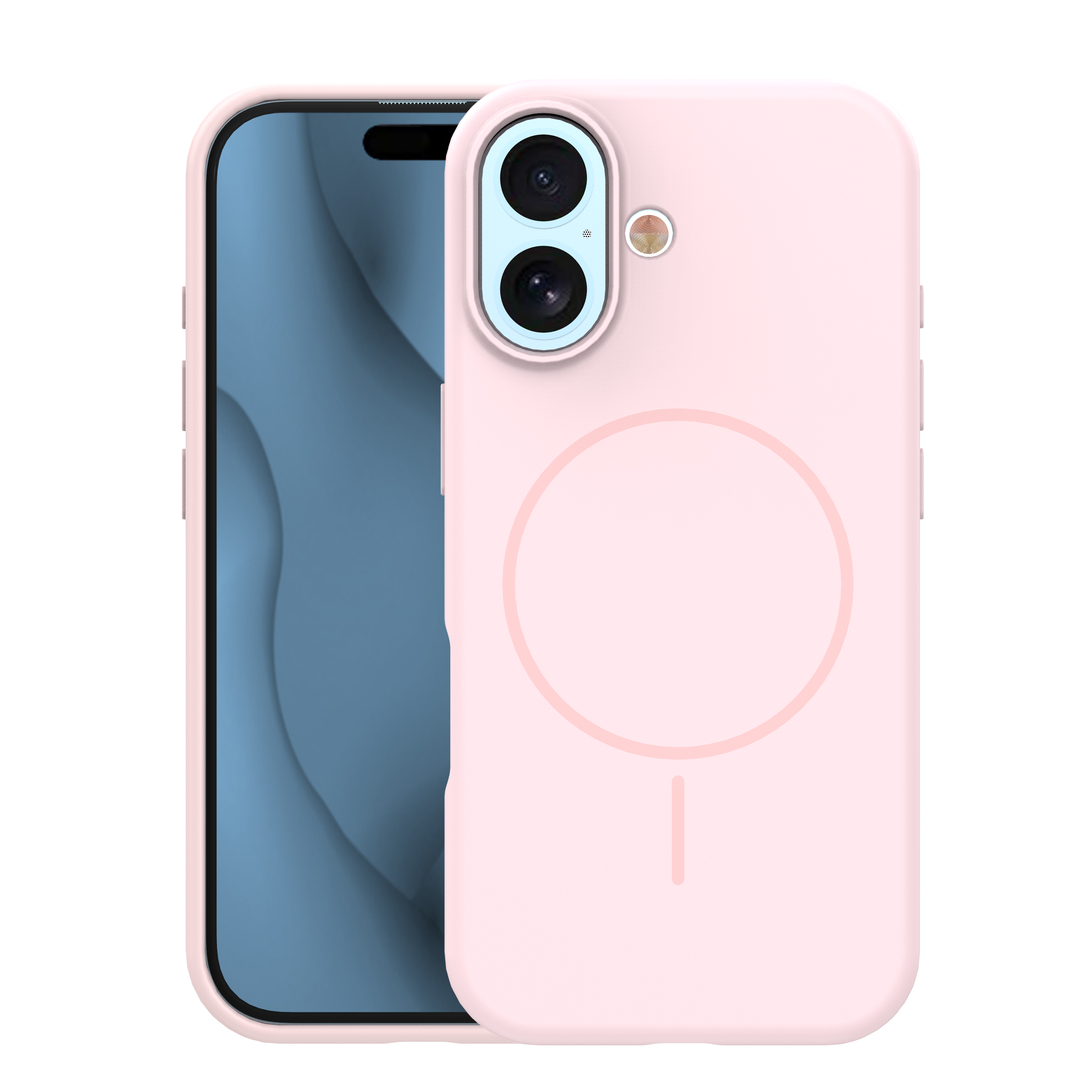 Silicone Thin Mag skal för iPhone 17 / 18 light rosa