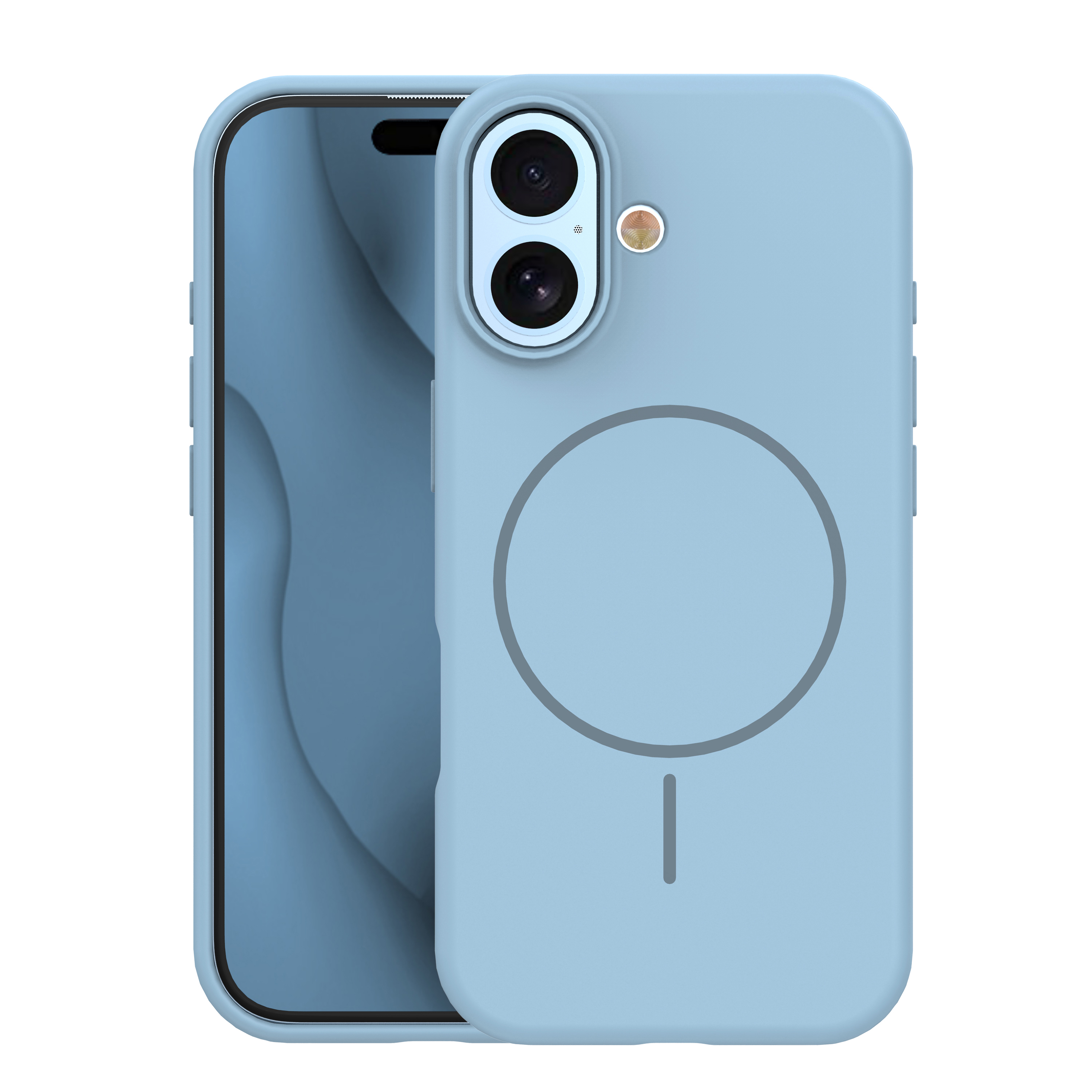 Silicone Thin Mag skal för iPhone 17 / 18 ljusblå