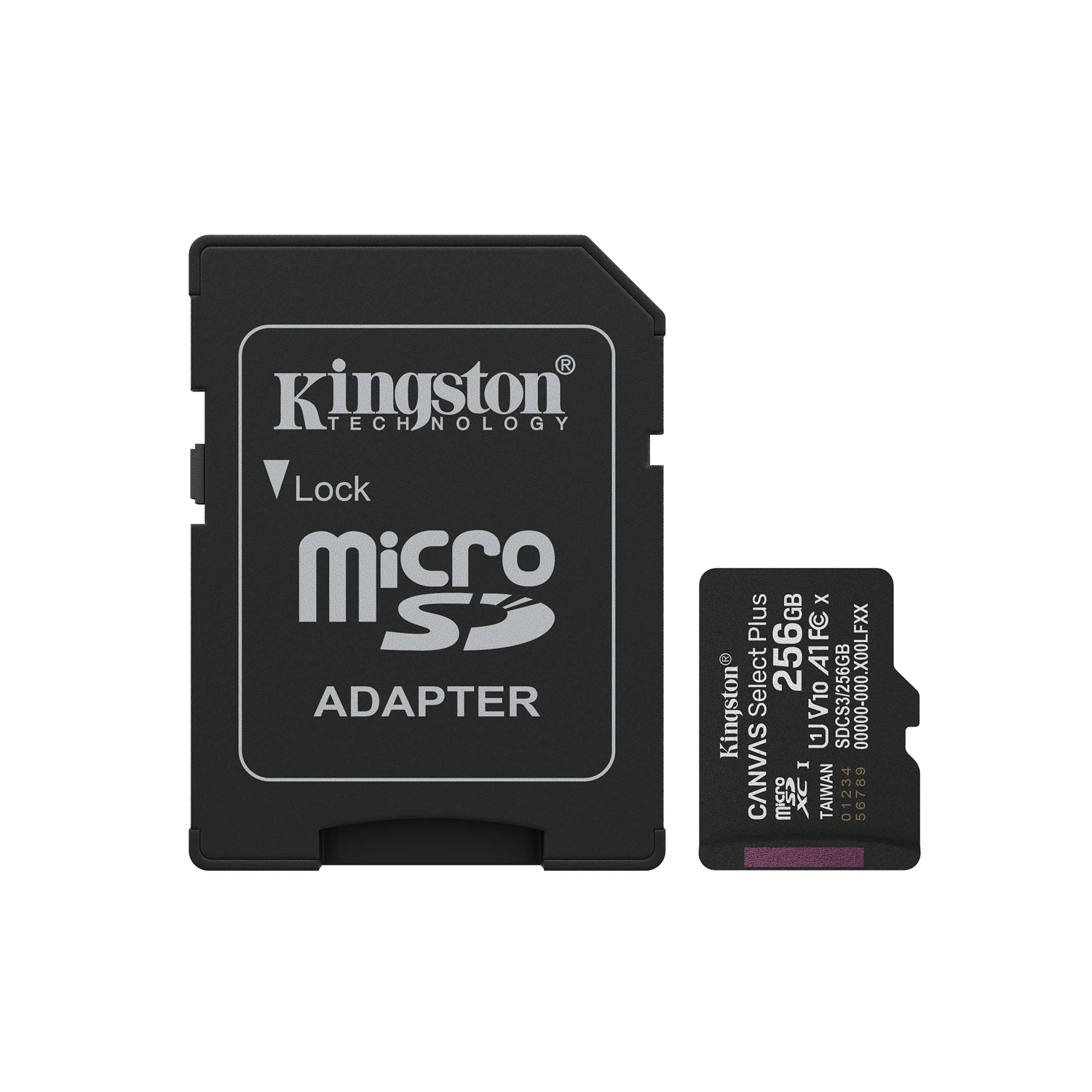 Kingston memory card 256GB microSDXC Canvas Select Plus Gen3 150MB / s A1 Card + Adapter