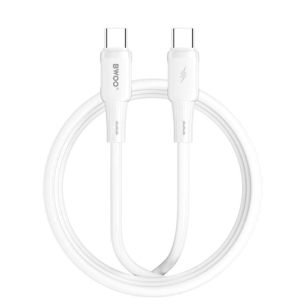 BWOO silicone kabel X329CC 65W USB-C 1m vit