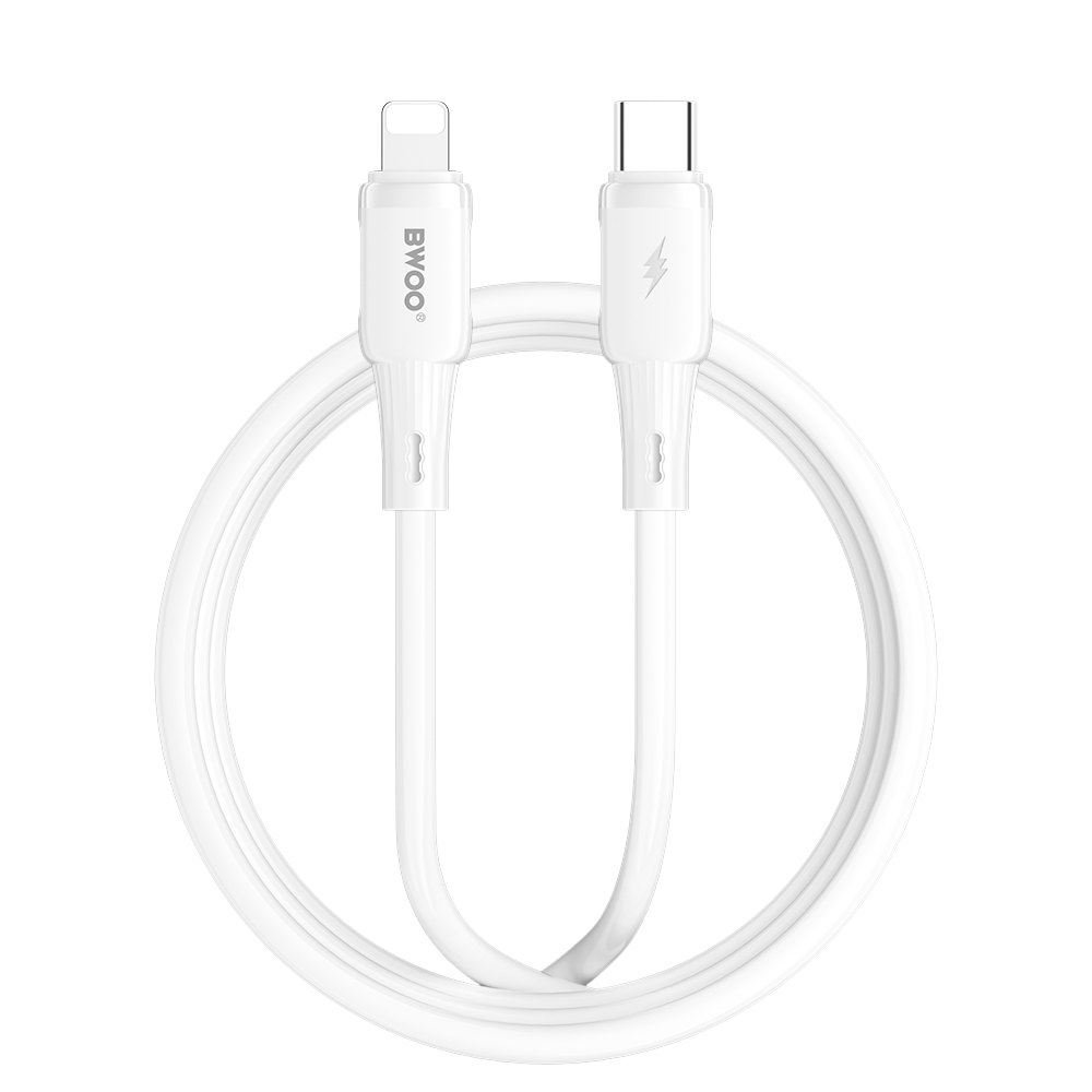 BWOO silicone kabel X329CL 27W USB-C - lightning 1m vit