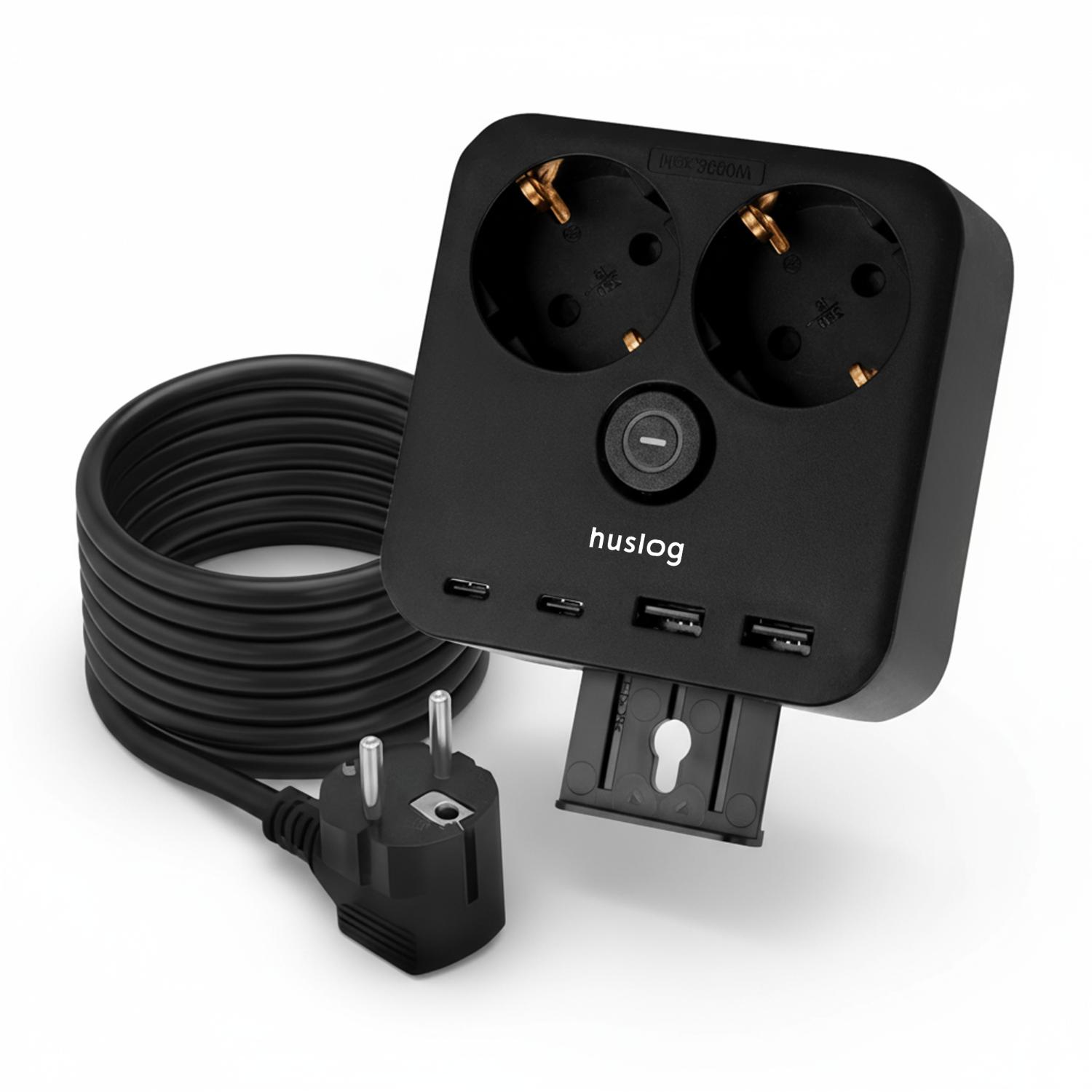 Huslog Power strip with phone hållare HUS1055