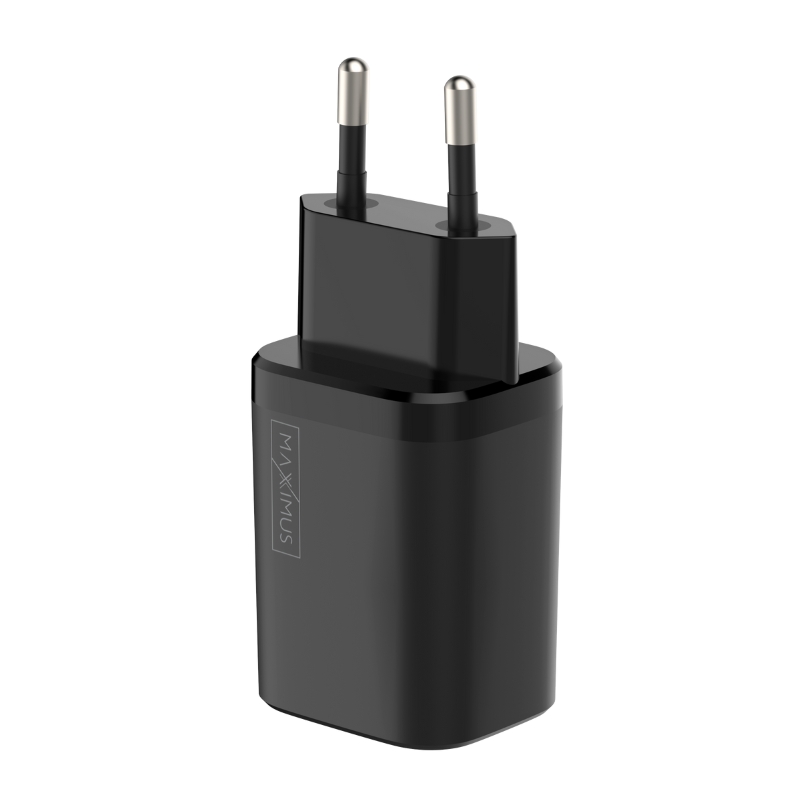 WALL laddare MX CARBON 30W PD+QC USB-A+C svart