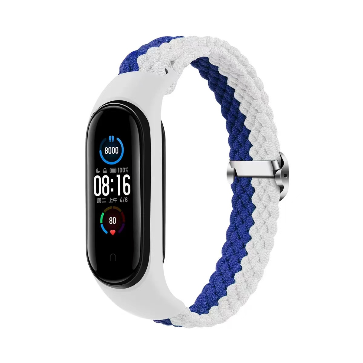 BRAIDED BAND SMART BAND M3 / M4 / M5 / M6 vit-blå