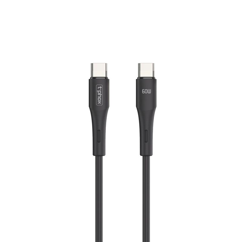 T-PHOX kabel GENTLE USB-C / USB-C 60W svart
