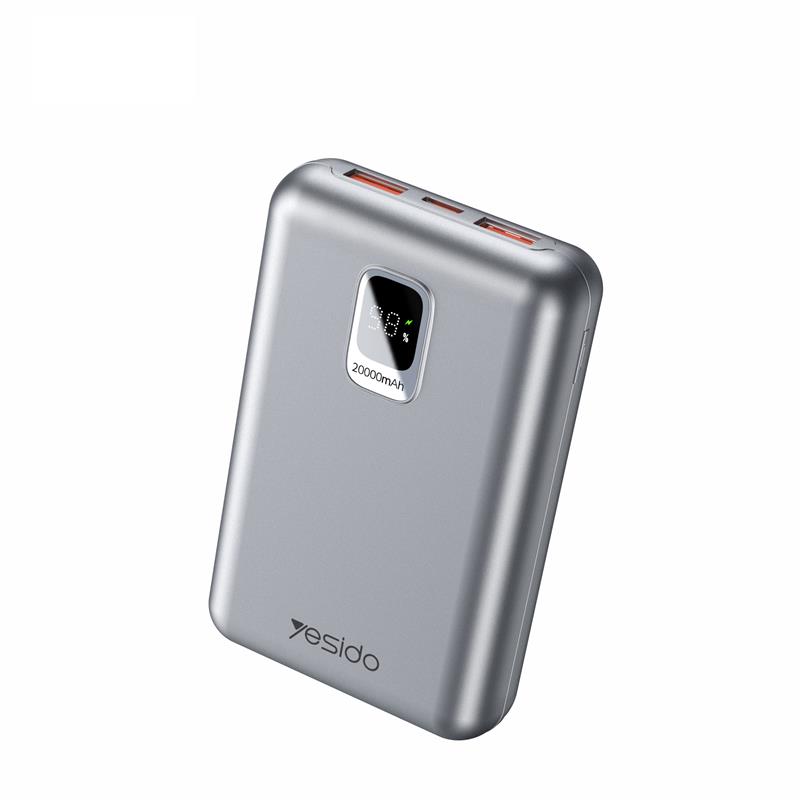yesido powerbank YP47 20 000 mAh 22 5W + PD 20W led silver