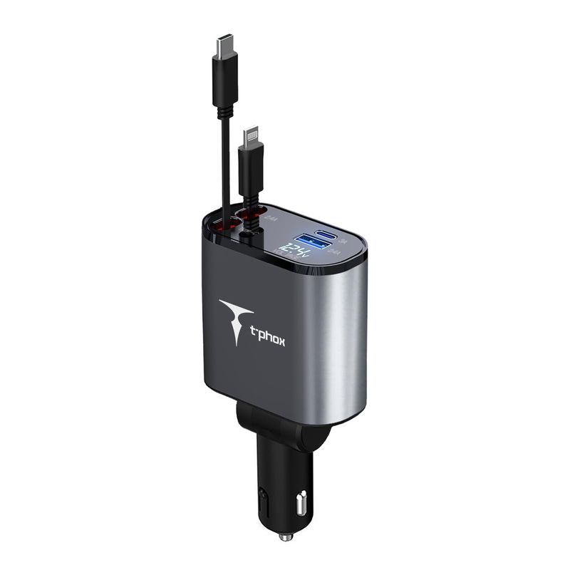 CAR laddare T-PHOX FLEXIT 4IN1 86W grå