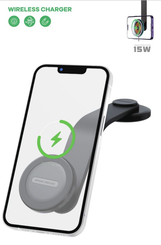 T-PHOX MAG ON 15W MAGNETIC WIRELESS CAR fäste svart