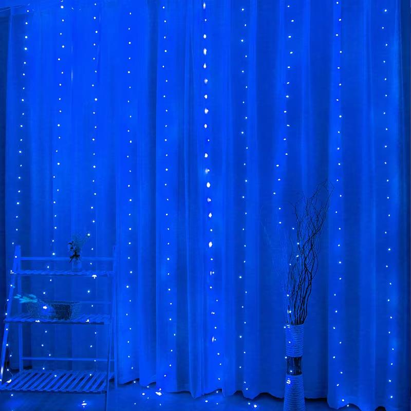LED CURTAIN (100 LED LAMPS) 3Mx1M blå