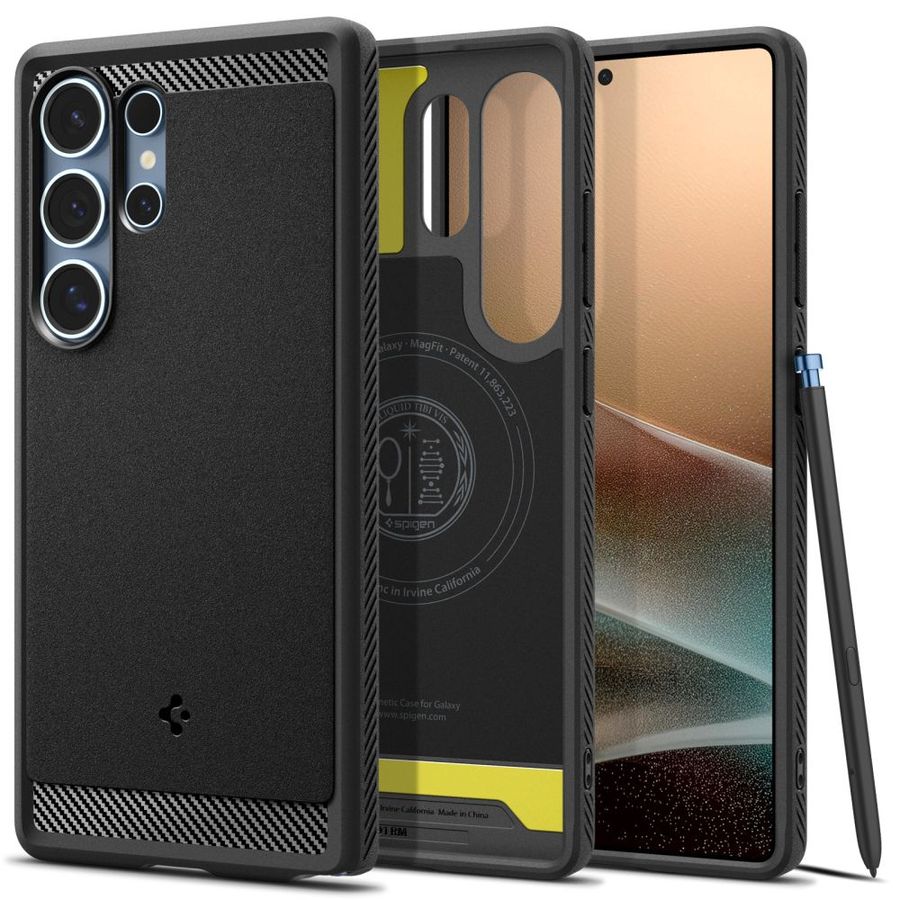 SPIGEN RUGGED ARMOR MAG MAGSAFE GALAXY S25 ULTRA MATTE svart