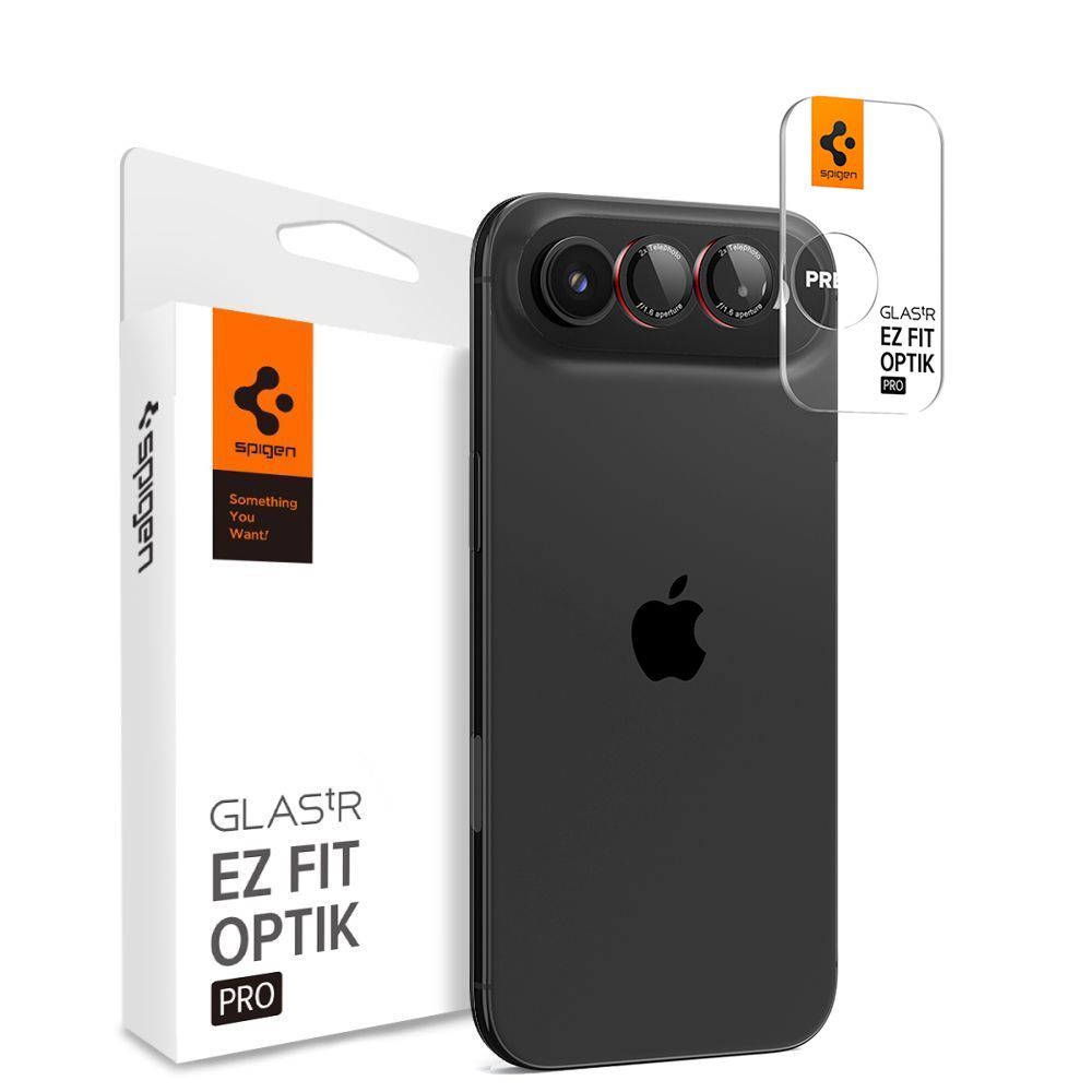 Spigen Optik Pro L-Series Glas Tr ”Ez Fit” Camera Protector 2-Pack för iPhone 17 Air svart