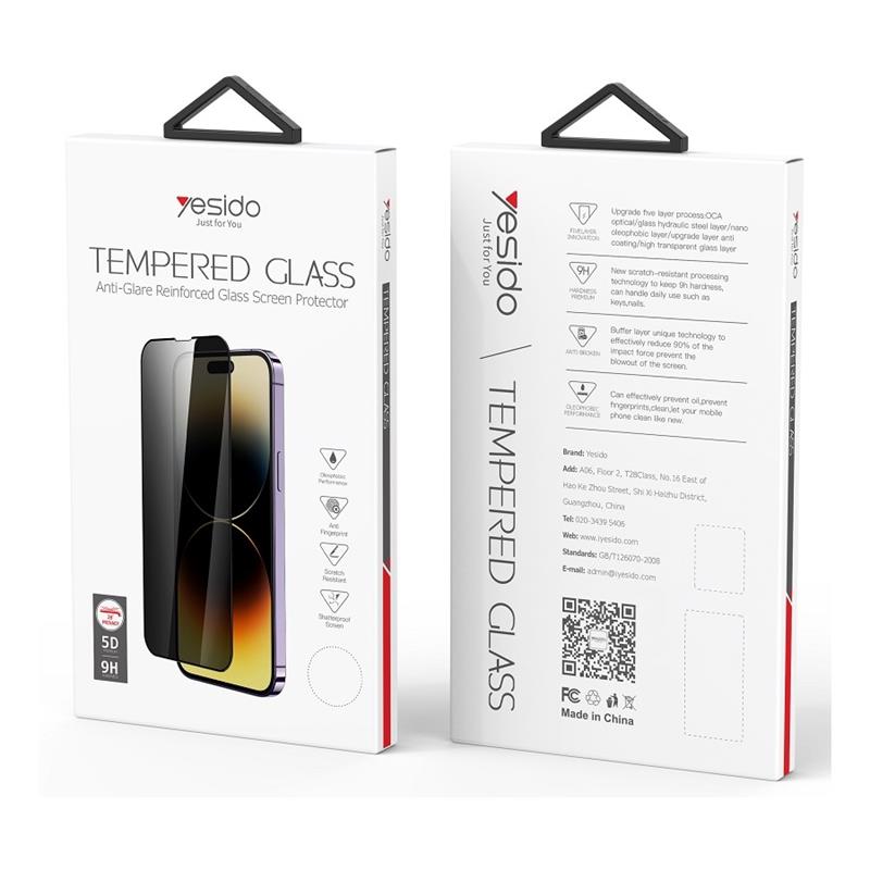 YESIDO PRIVACY GLASS för IPHONE 15 PRO TG02
