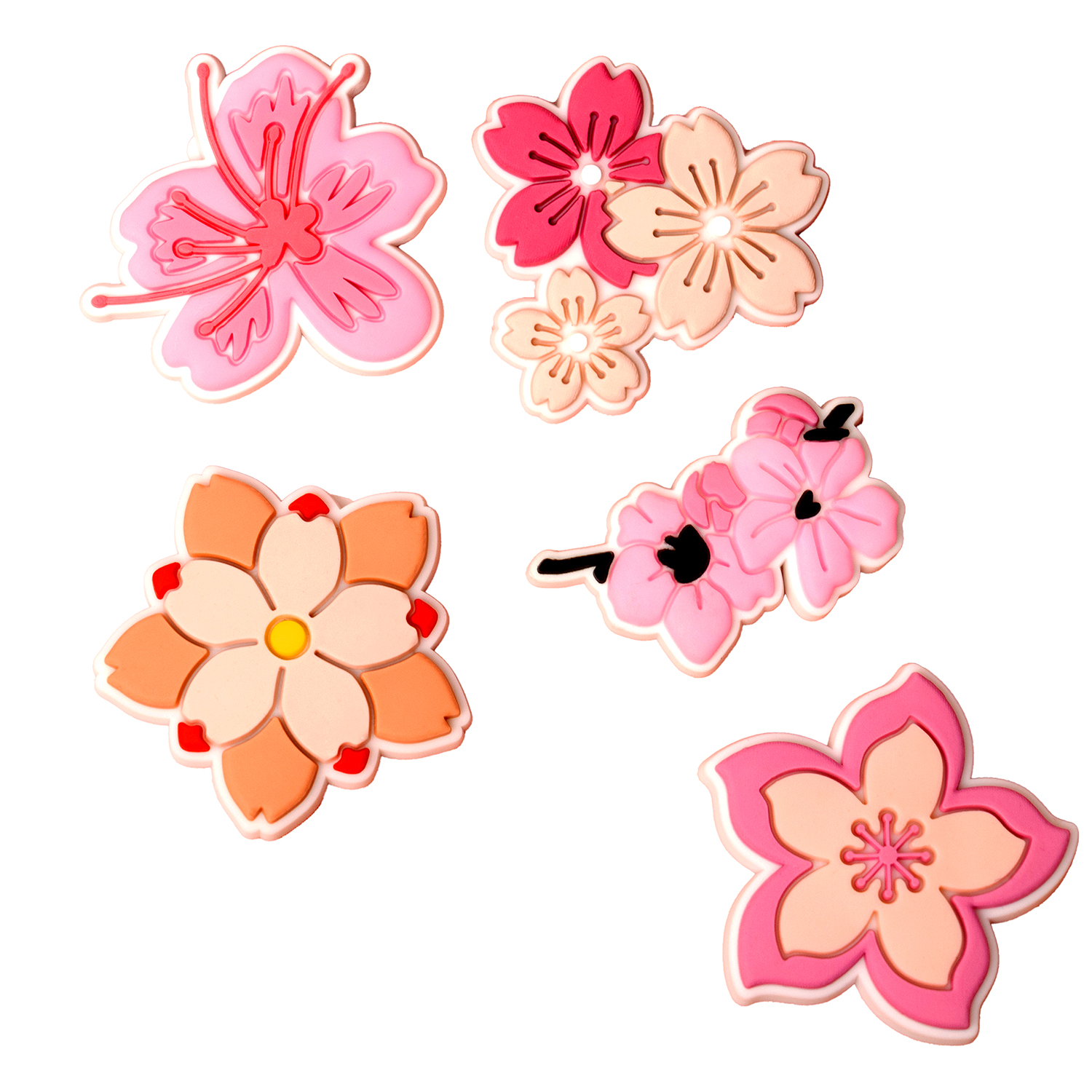 3D Sticker rosa blossom 5pcs set