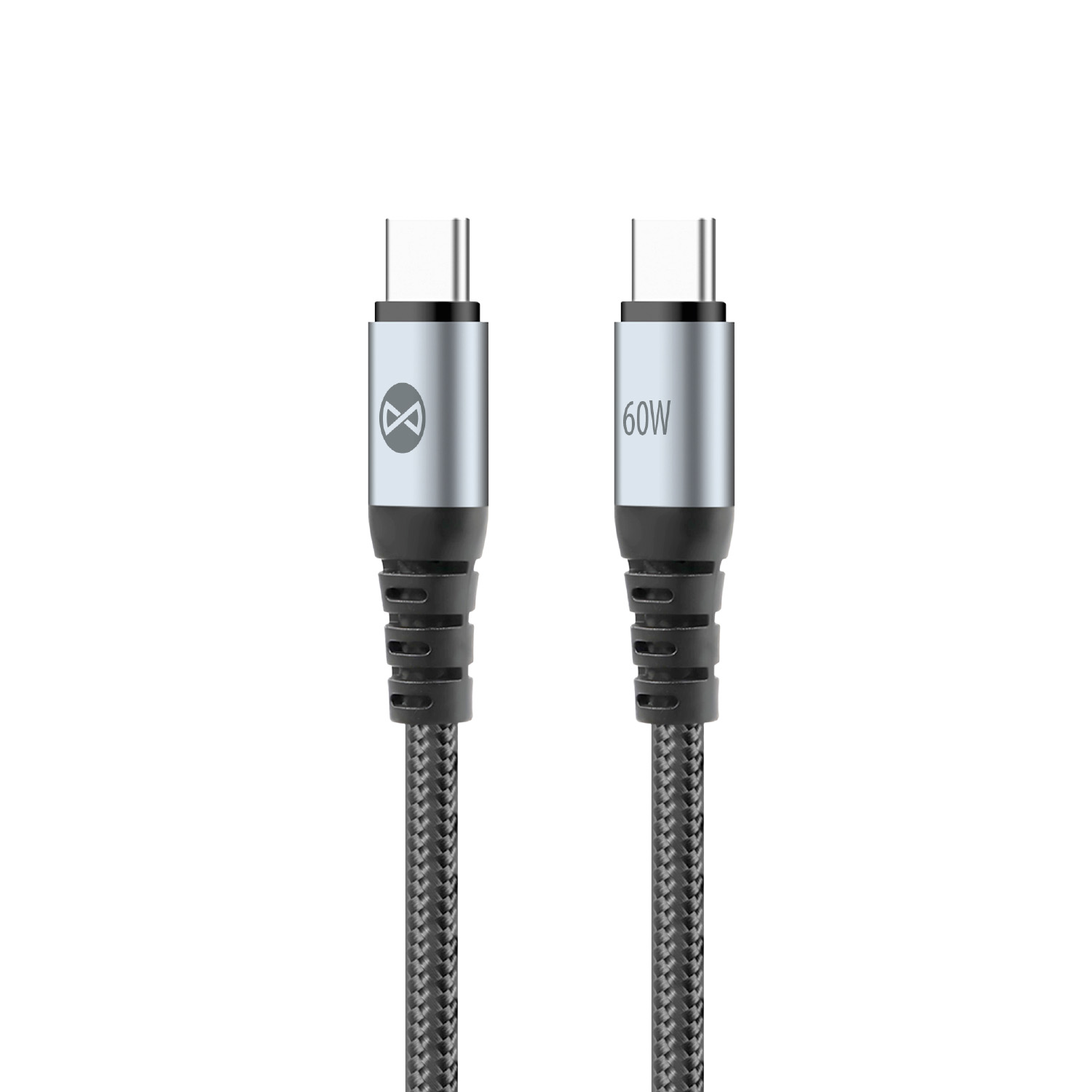 Forever Braix kabel USB-C - USB-C 1,0 m 60W svart