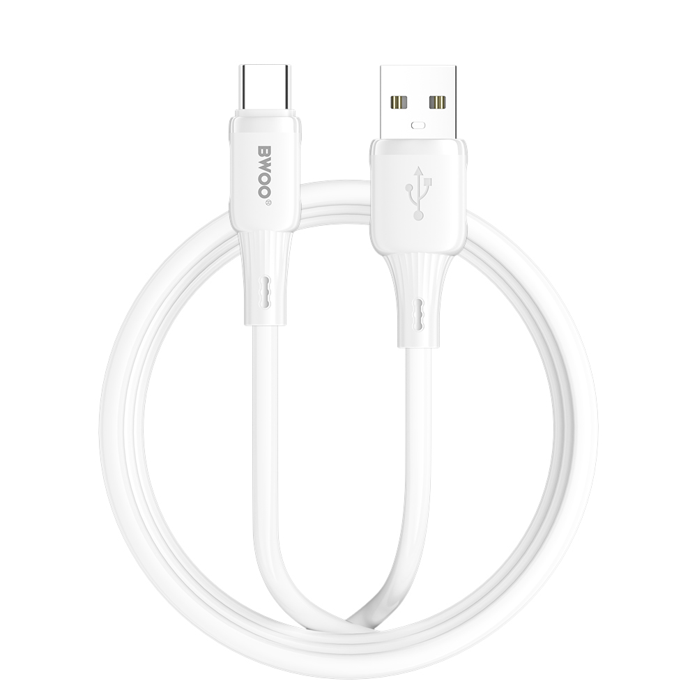 BWOO 3A silicone kabel X329C USB - USB-C 1m vit