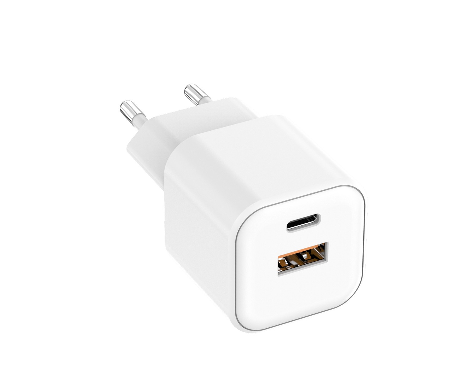 Setty wall laddare USB-A + USB-C 20W LSGaN-AC-200 vit