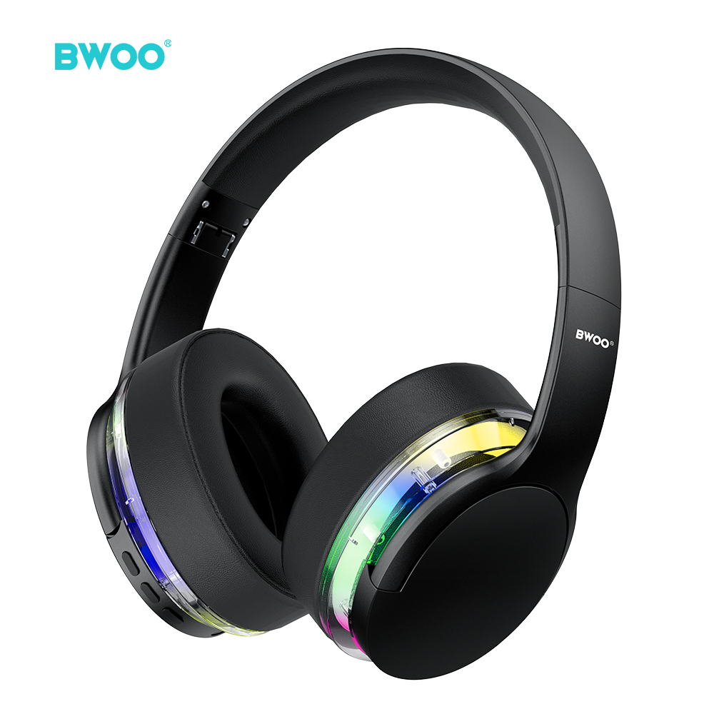 BWOO ANC Wireless Headphone Premuim Sound Quality BW587 svart