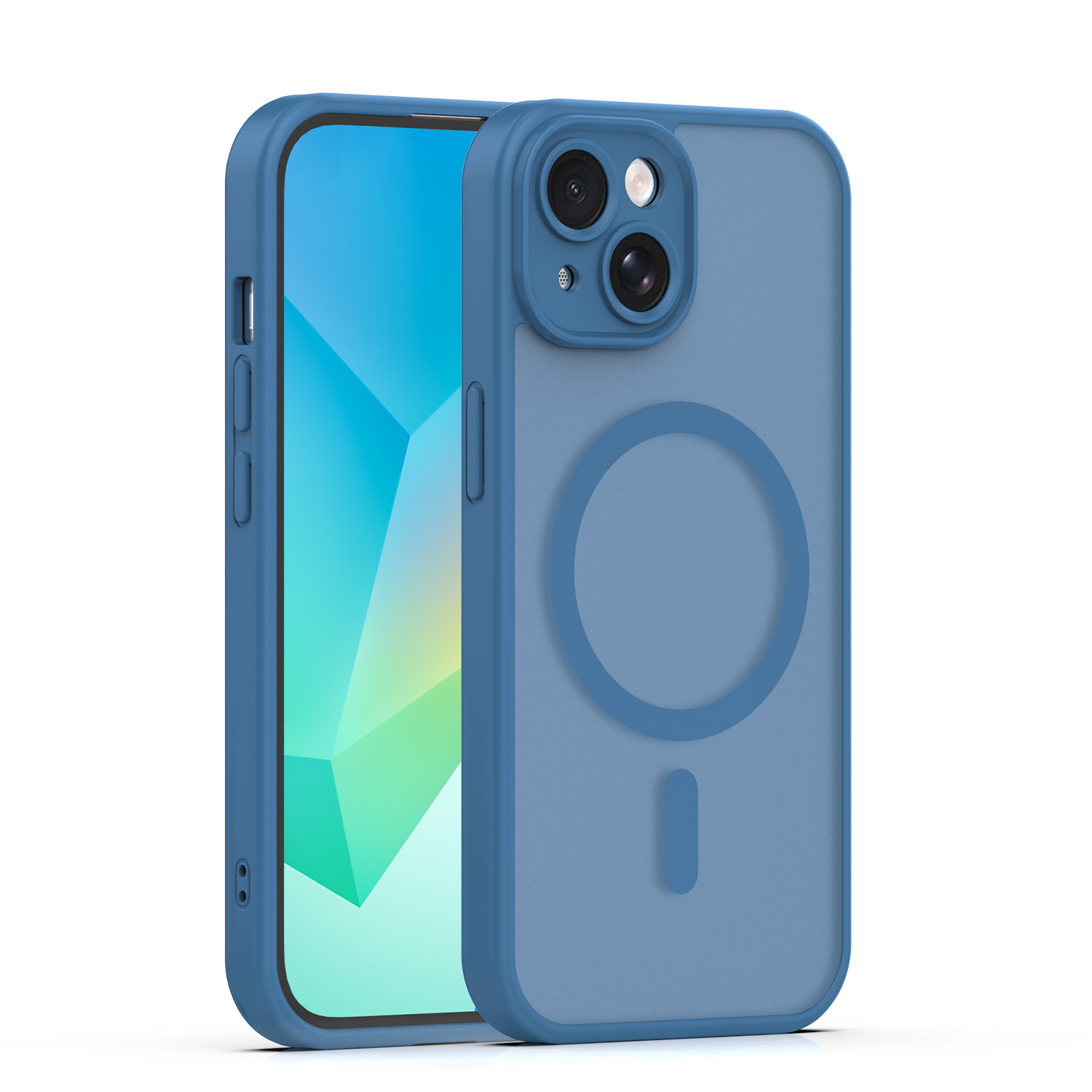 Mag Matt skal för iPhone 13 mörkblå camera protection
