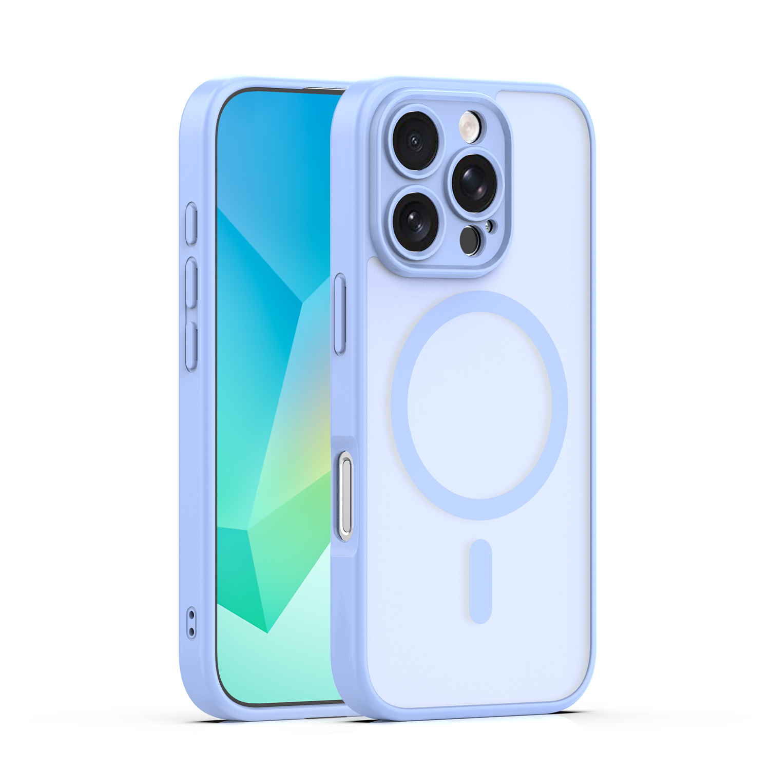 Mag Matt skal för iPhone 16 Pro Max ljusblå camera protection