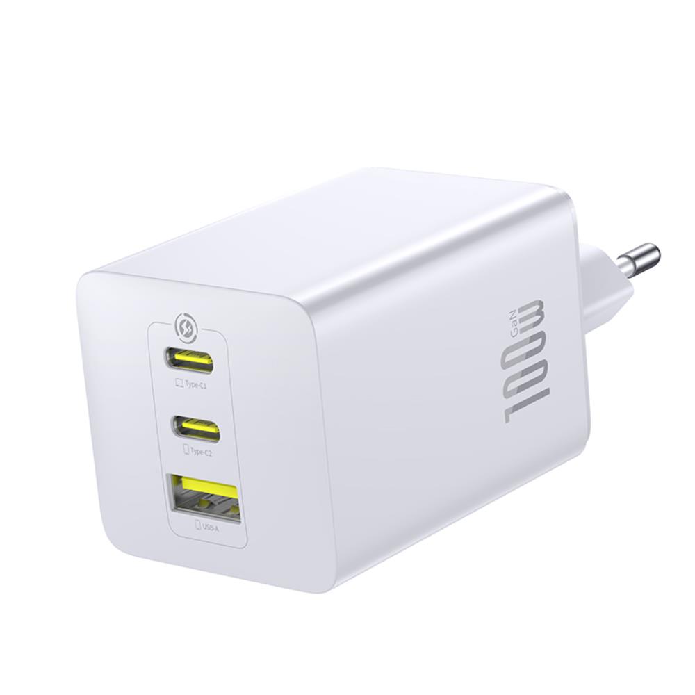 Baseus EnerFill FE11 wall laddare 100W 2C+U EU Moon vit