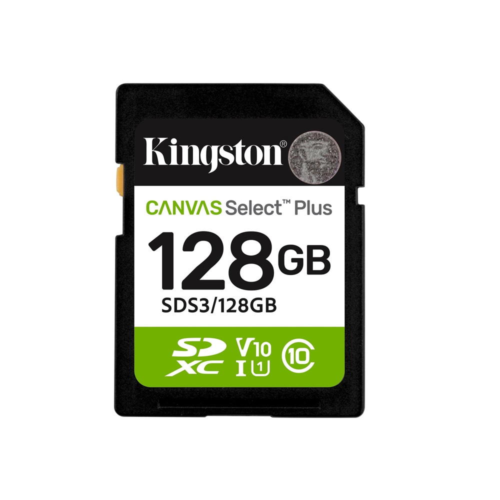 Kingston memory card 128GB SDXC Canvas Select Plus Gen3 150MB / s C10 UHS-I U1 V10