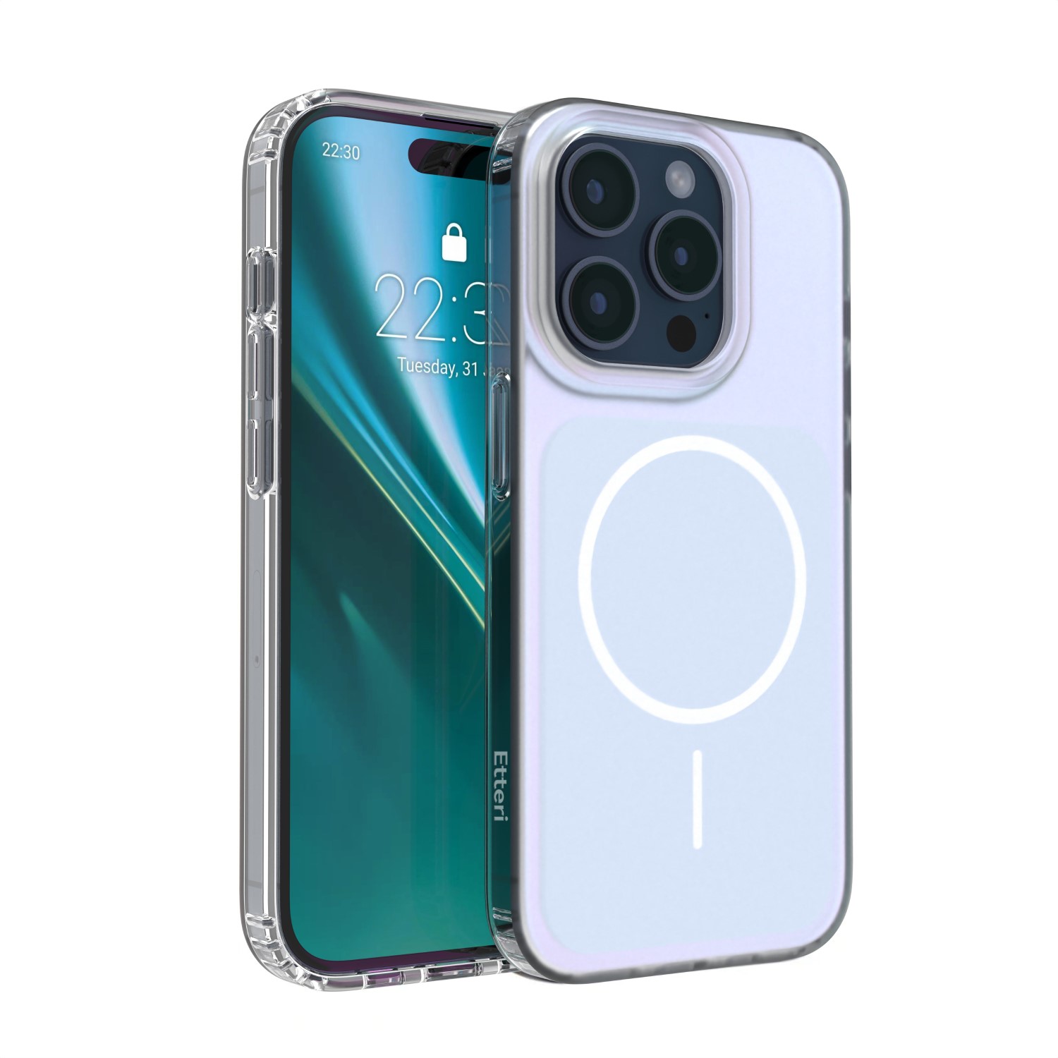 Etteri Hidden Pearl skal för iPhone 15 Pro ljusblå