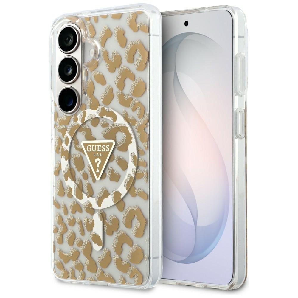Guess fodral IML Leopard Print Triangle MagSafe för Samsung Galaxy S26 brun