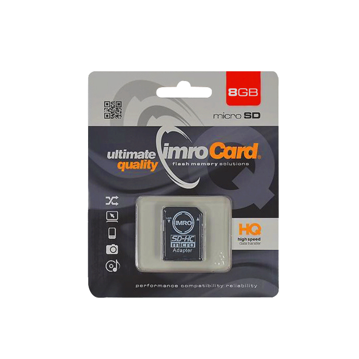 Imro memory card 8GB microSDHC cl 4 + adapter