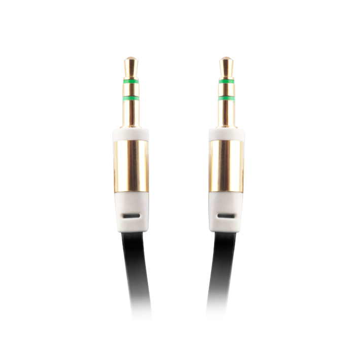 Audio kabel jack 3,5mm - jack 3,5mm 1,0 m svart bulk