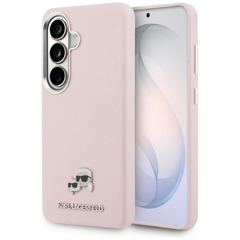 Karl Lagerfeld fodral Saffiano KC Metal Logo MagSafe för Samsung Galaxy S26 Plus rosa