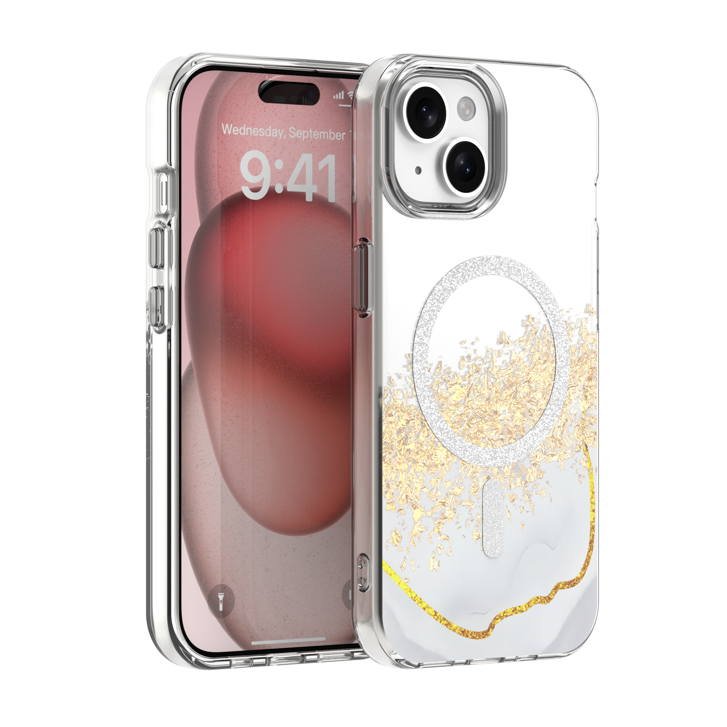 Epoxy Mag skal för iPhone 15 vit