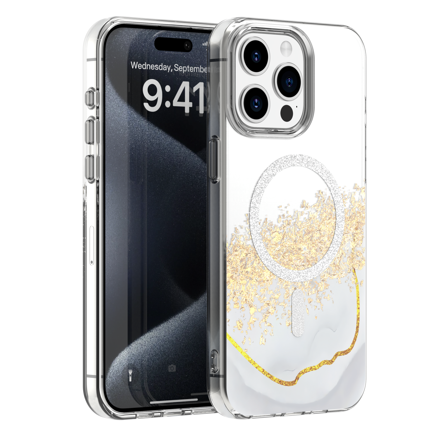 Epoxy Mag skal för iPhone 15 Pro vit