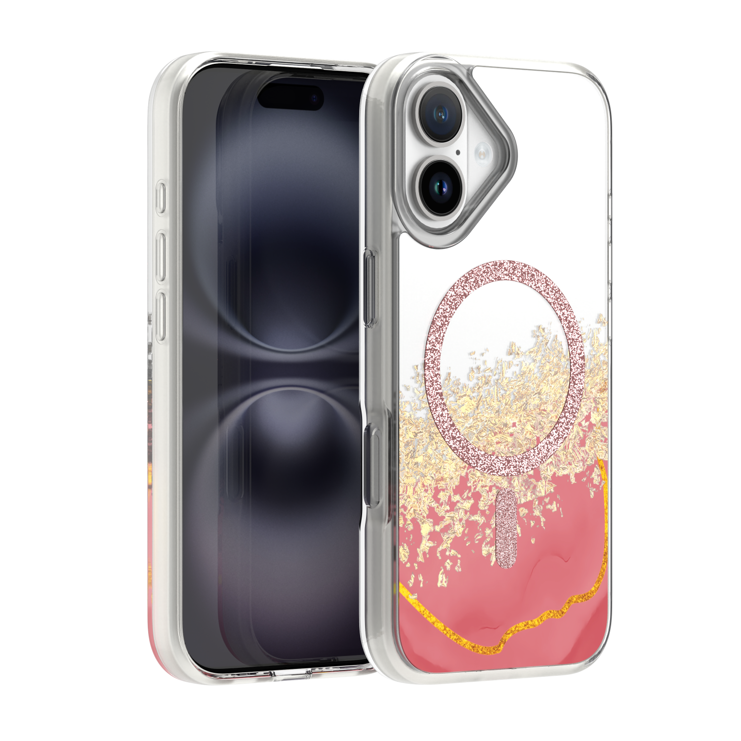 Epoxy Mag skal för iPhone 16 rosa
