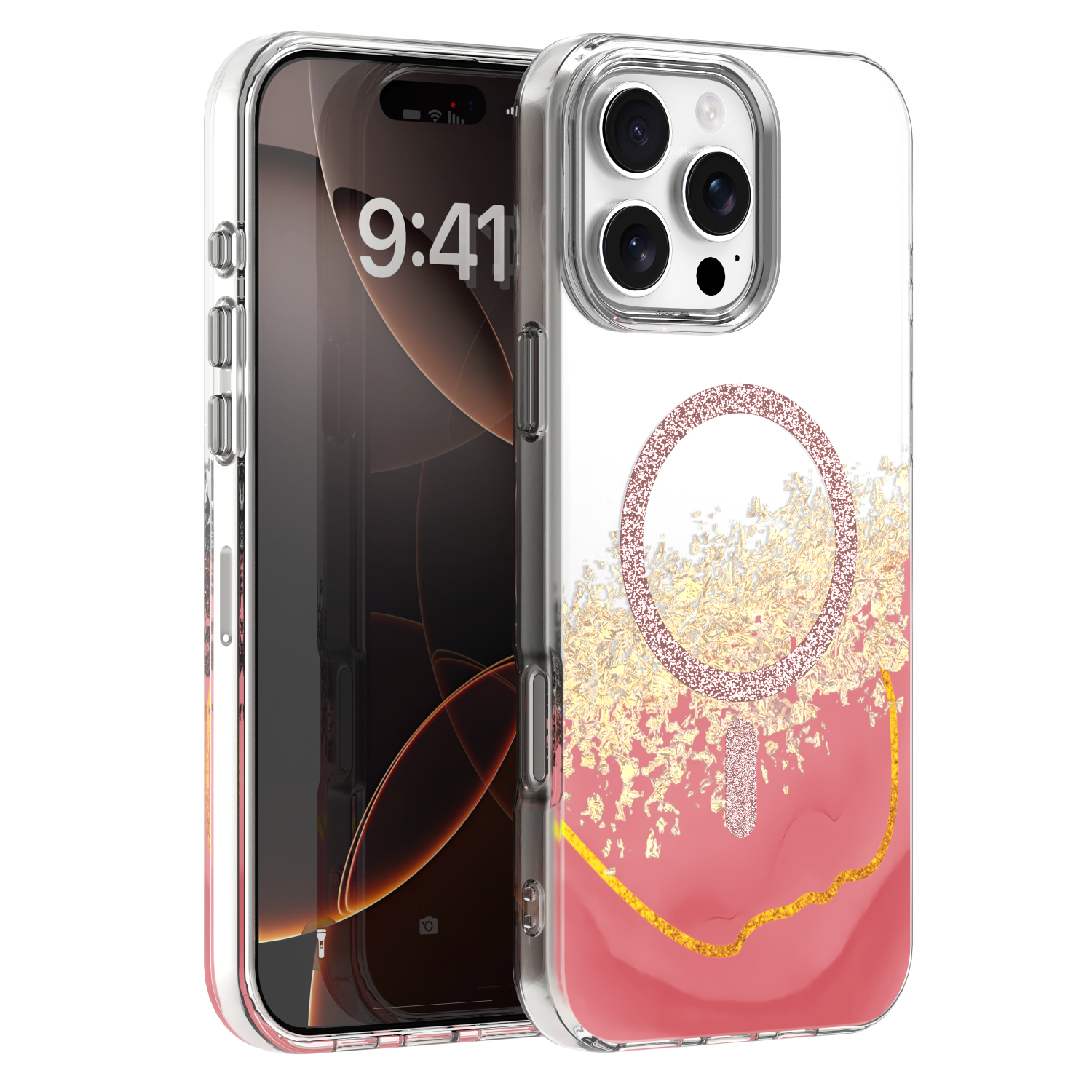 Epoxy Mag skal för iPhone 16 Pro Max rosa