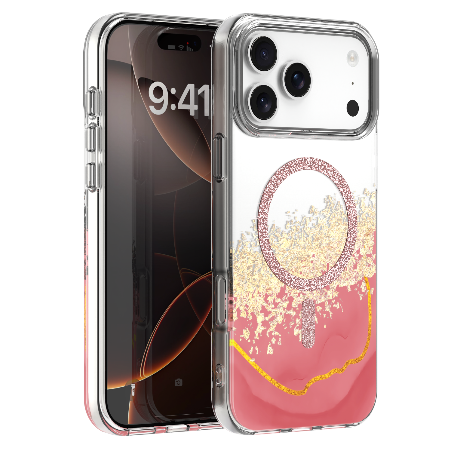 Epoxy Mag skal för iPhone 17 Pro rosa
