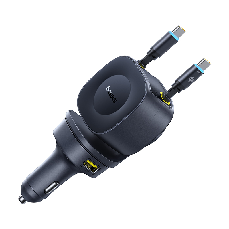 Baseus PrimeTrip VR2 Max Car laddare with Retractable kabel 3C+U 100W Cosmic svart