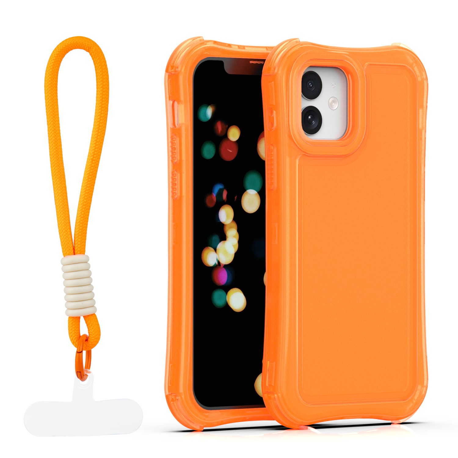 Safepop skal with strap för iPhone 12 / 12 Pro orange
